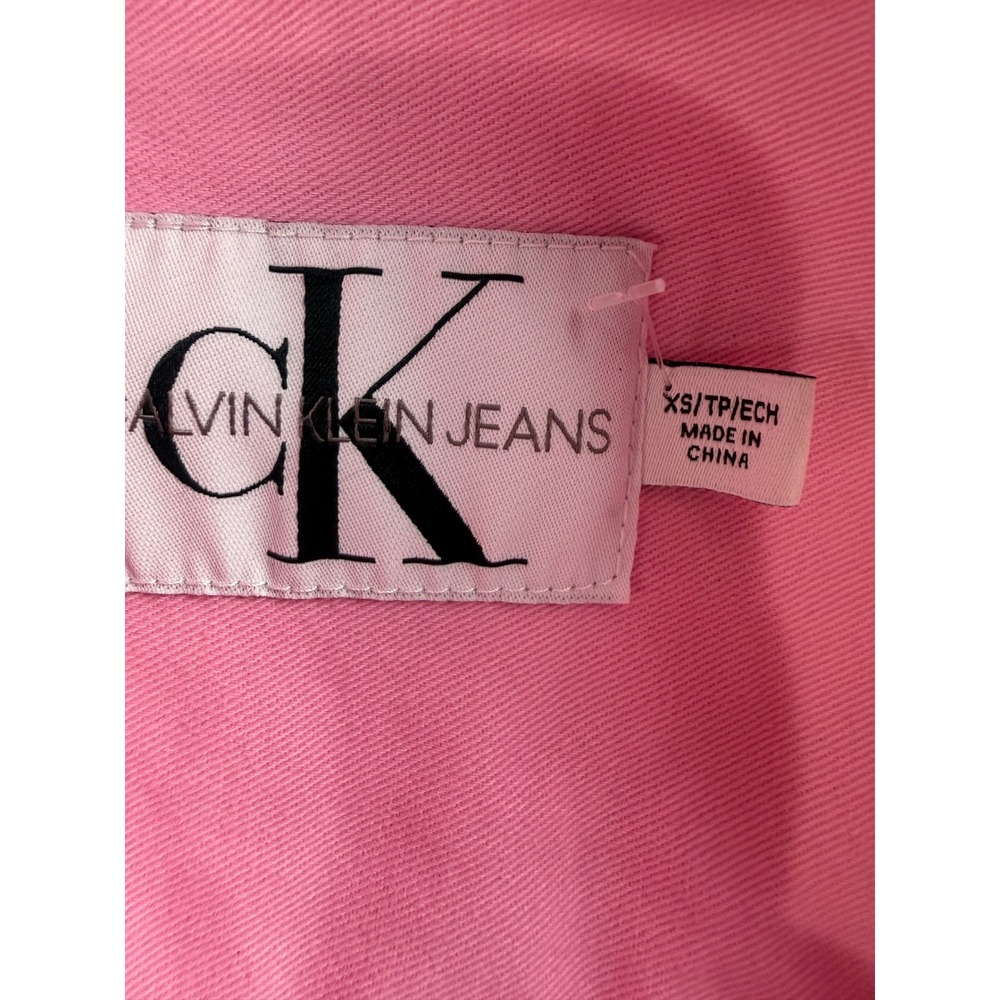 Calvin Klein Jeans Womens Pink Denim Western Button Down Shirt XS Long Sleeve - Picture 4 of 5